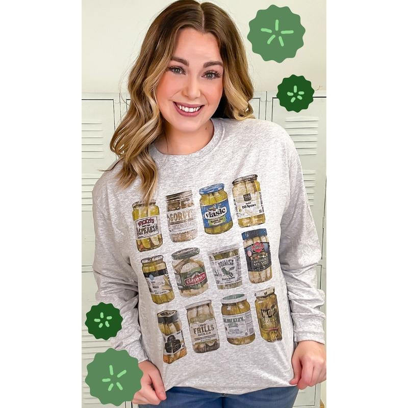 Pickle Obsessed Graphic Long Sleeve T-Shirt Hoodie, Sweatshirt | DripVista.com