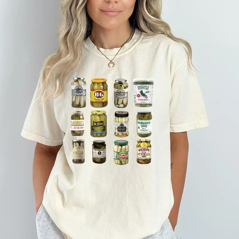 Pickle T-shirt, Comfort Colors T-shirt, Vintage Canned Pickles Tee, Pickle Jar Shirt, Vintage Comfort Colors Shirt, Women...