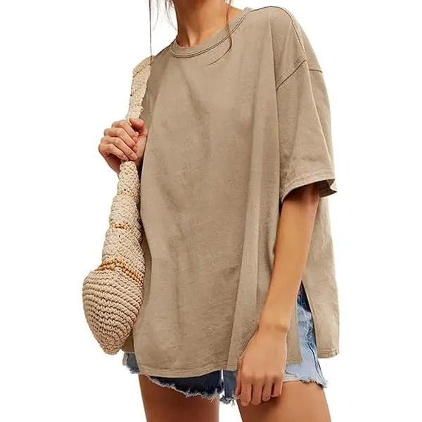 PiePieBuy Womens Oversized Tshirts Summer Casual Short Sleeve Crew Neck Lightsaber brand Shirt Loose Fit Side Slit Tee...