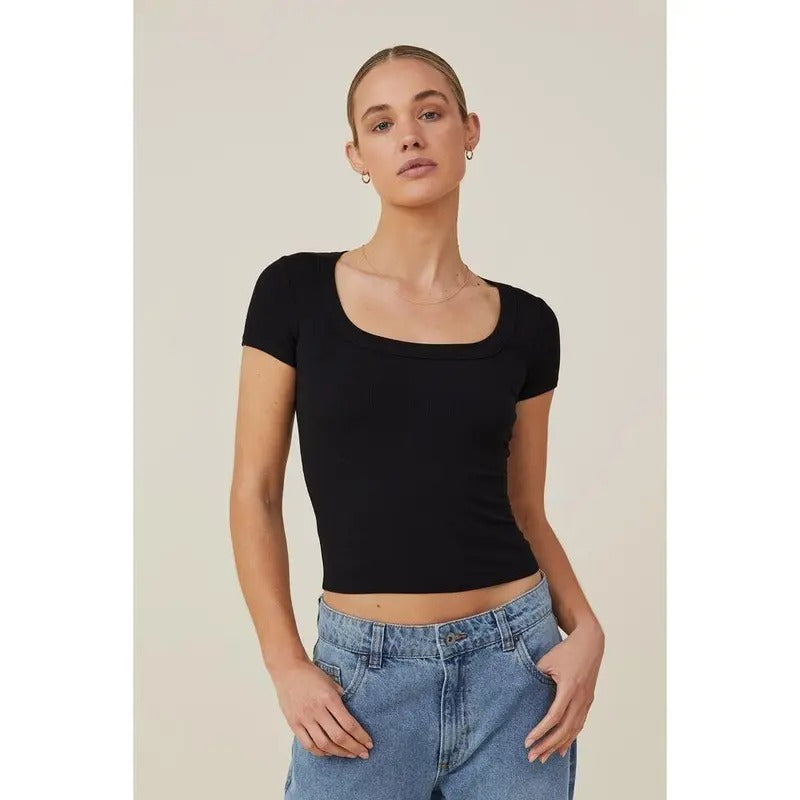 PiePieBuy Womens Scoop Neck Short Sleeve Tops Slim Fit Ribbed Casual Basic Lightsaber brand Shirts Tops Hoodie, Sweatshirt