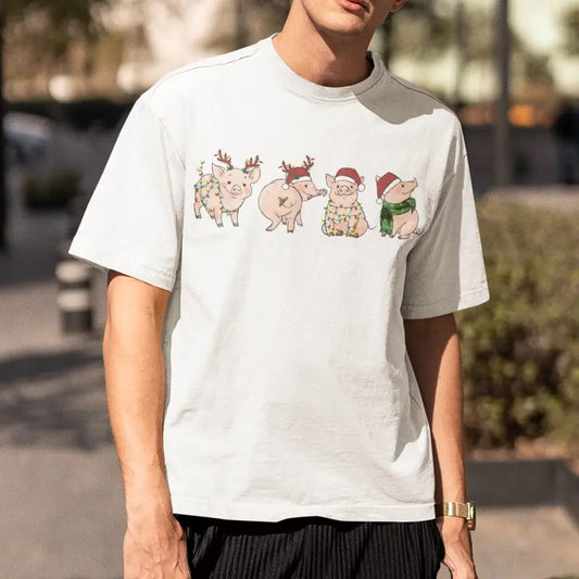 Pig Christmas T Shirt, Funny Christmas Shirt, Pig Christmas Shirt, Christmas Crewneck, Holiday Shirt, New Year Shirts, Xmas T-shirt, Unisex T Shirt