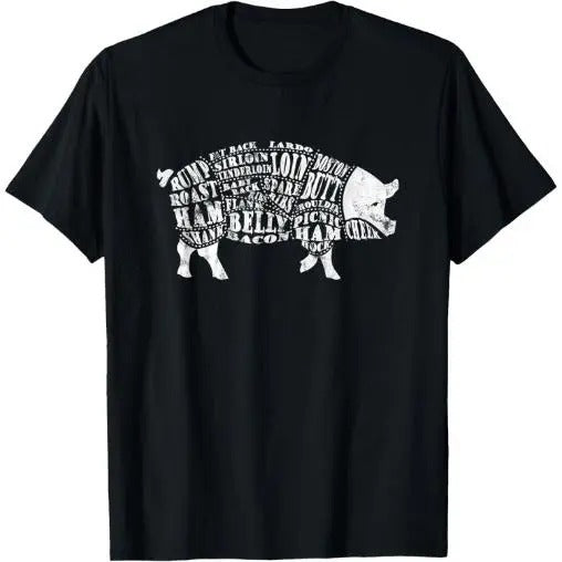 Pig Cuts Barbecue and Grilling T-shirt T-Shirt Made in USA Hoodie, Sweatshirt | DripVista.com