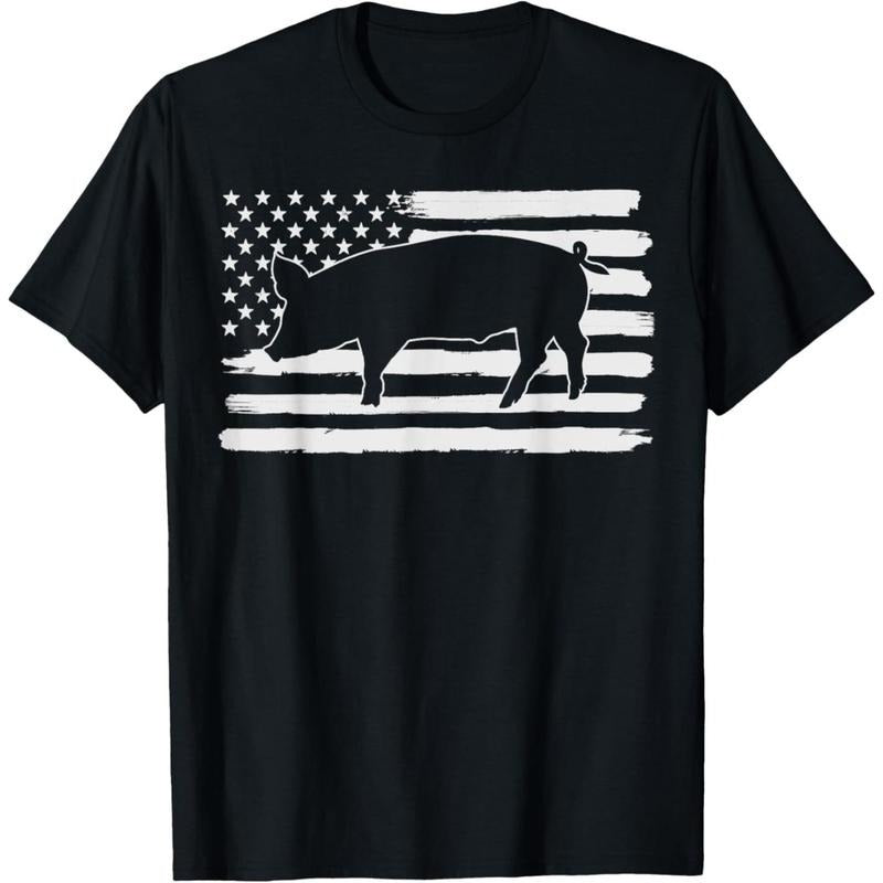 Pigs 4th Of July USA Flag US America T-Shirt made in usa Hoodie, Sweatshirt | DripVista.com