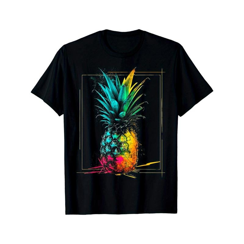 Pineapple Art Abstract Colorful Graphic Pineapple T-Shirt made in usa Hoodie, Sweatshirt | DripVista.com