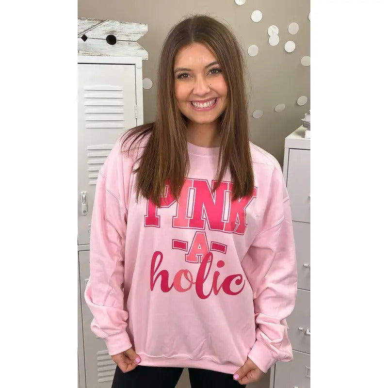 Pink-A-Holic Graphic Sweatshirt T-Shirts, Hoodie | DripVista.com
