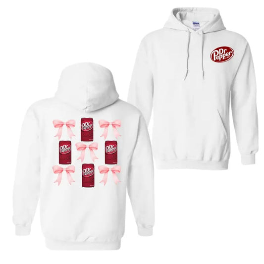 Pink Bow Coquette Dr. Pepper Hoodie T-Shirt, Unisex Shirt Fabric Menswear Fabric Menswear
