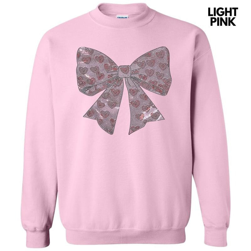 Pink Bow With Hearts SPANGLE Sweatshirt T-Shirts, Hoodie | DripVista.com