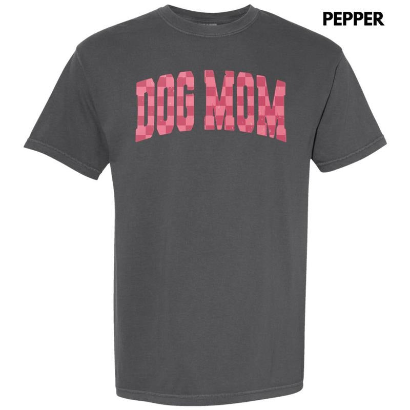 Pink Checker Dog Mom Comfort Colors T-Shirt Hoodie, Sweatshirt | DripVista.com