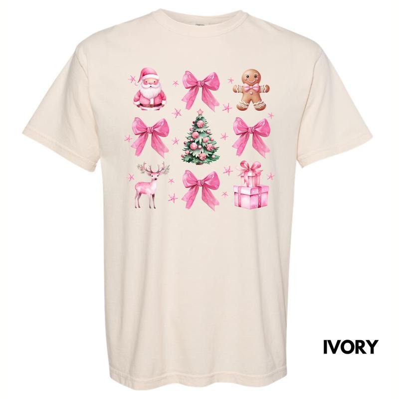 Pink Coquette Christmas Collage Comfort Colors T-Shirt 'NLB' Hoodie, Sweatshirt | DripVista.com