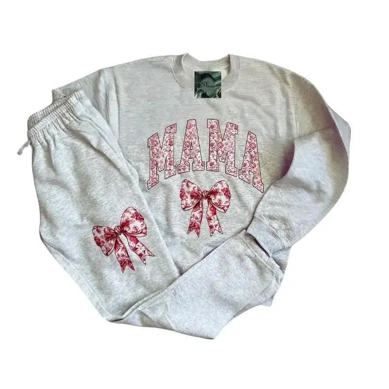 Pink Floral Mama Bow Sweater & Jogger Pants Sold Separately - Plus Size Options for Women's Clothing - Womenswear Comfort...