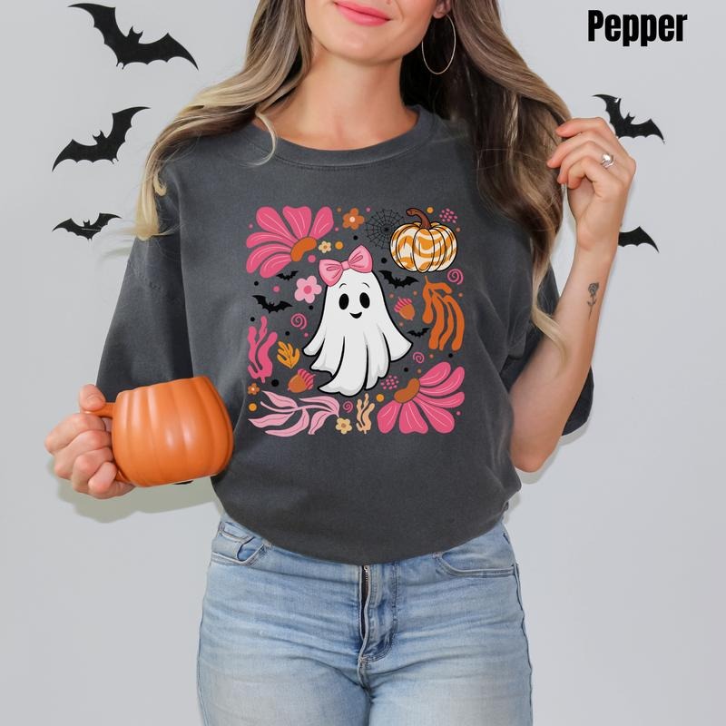 Pink Ghost Girl Comfort Colors T-Shirt 'NLB' Hoodie, Sweatshirt | DripVista.com