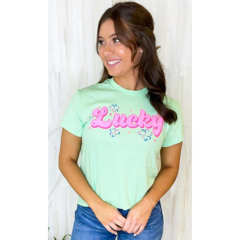 Pink Lucky T-Shirt Hoodie, Sweatshirt | DripVista.com