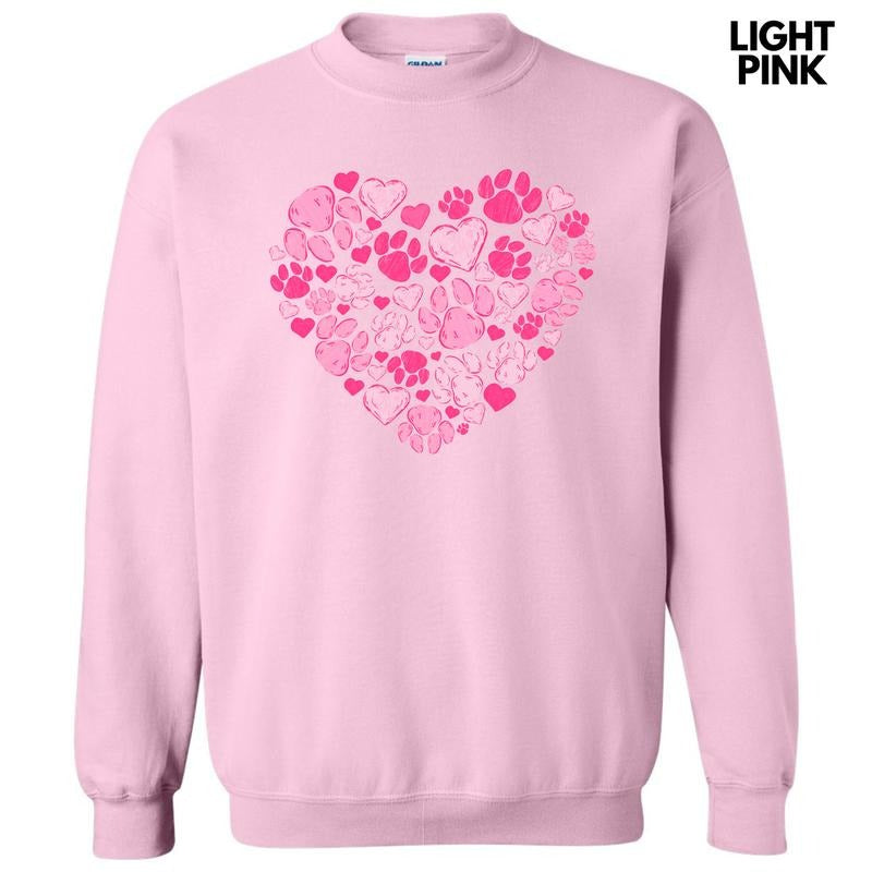 Pink Paw Heart Sweatshirt 'NLB' T-Shirts, Hoodie | DripVista.com