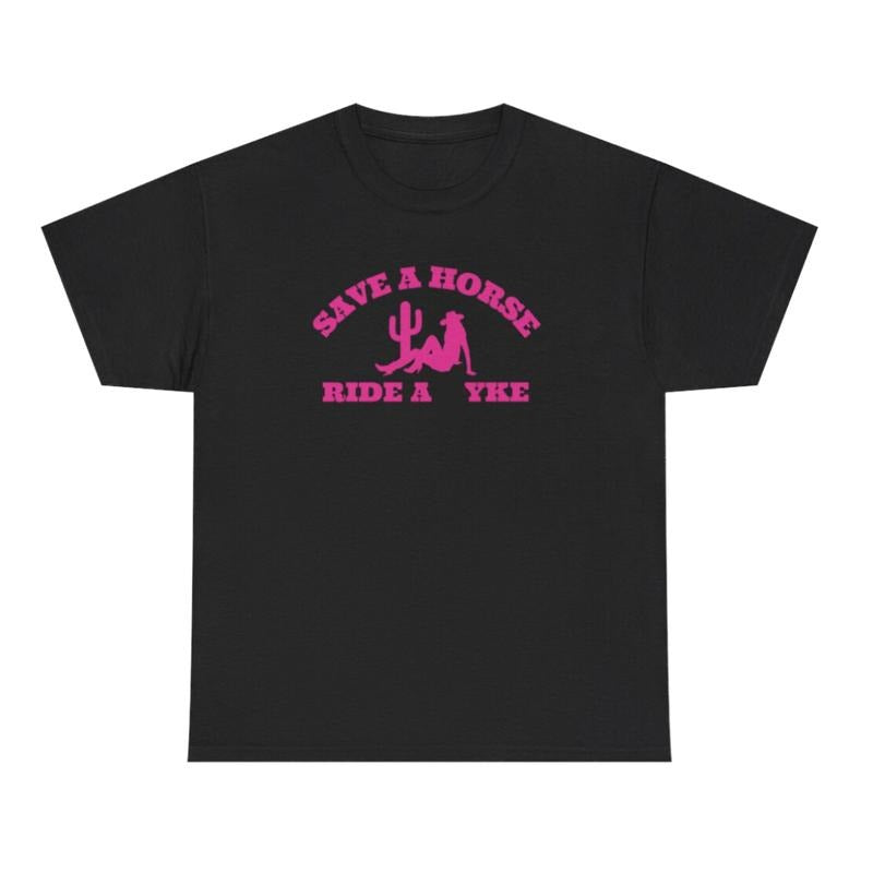 Pink Save A Horse Ride A Yke Tshirt Hoodie, Sweatshirt | DripVista.com