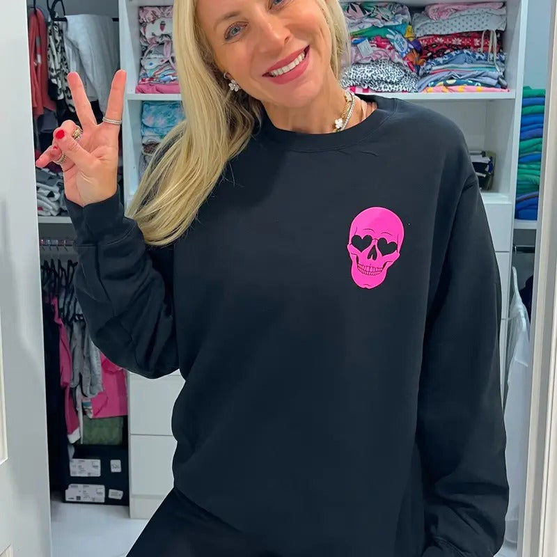 Pink Sugar Skull Sweatshirt T-Shirts, Hoodie | DripVista.com
