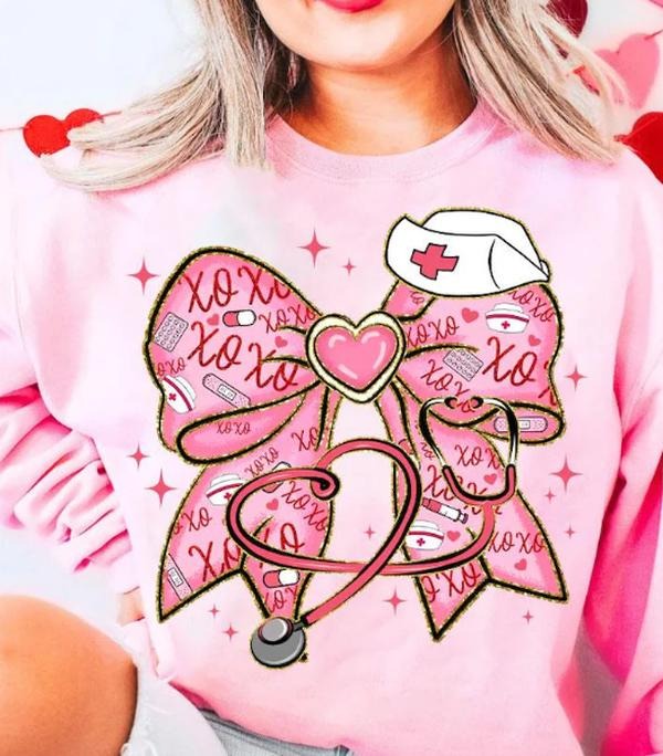Pink Valentine Nurse Shirt, Valentine Nurse Coquette Sweatshirt valentine  sweatshirt Hoodie | DripVista.com