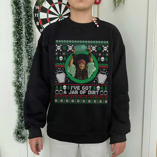 Pirates Of The Caribbean Jar Of Dirt Sweater, Funny Jack Sparrow Carribean T-shirt Hoodie Sweatshirt Menswear Casual Clothing Unisex Graphic