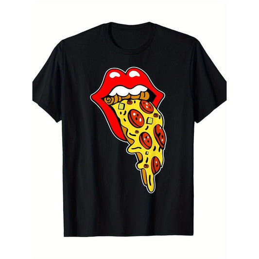 Pizza Mouth Lips T-Shirt -100% Cotton - 220g made in usa