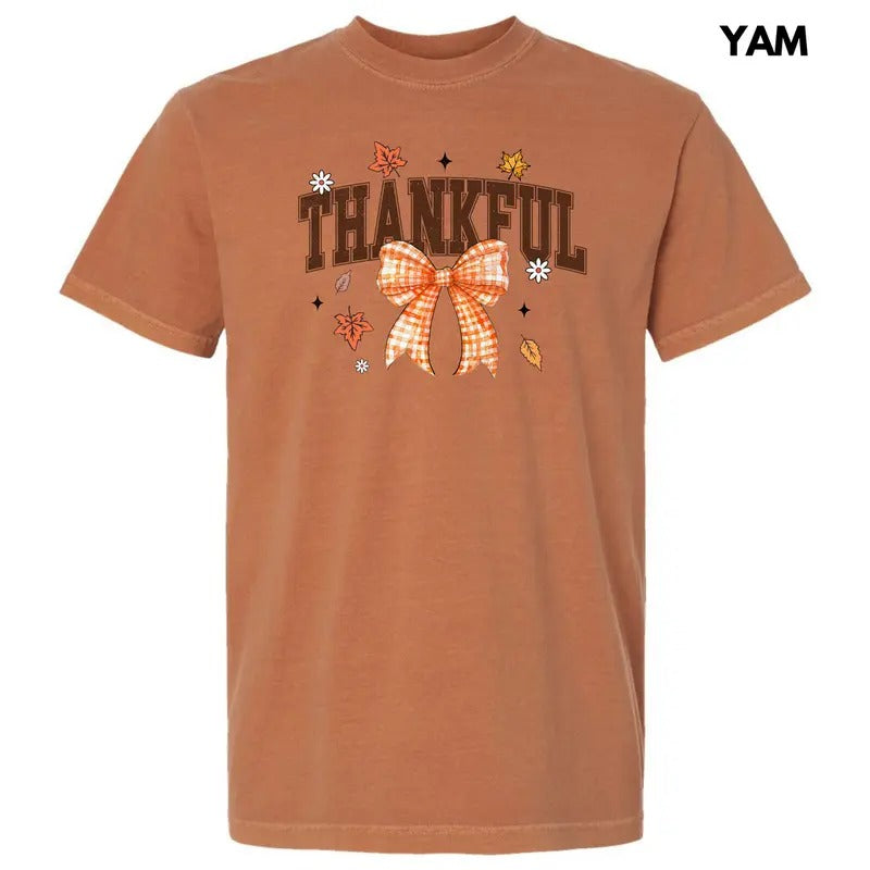 Plaid Bow Thankful Comfort Colors T-Shirt 'NLB' Hoodie, Sweatshirt | DripVista.com