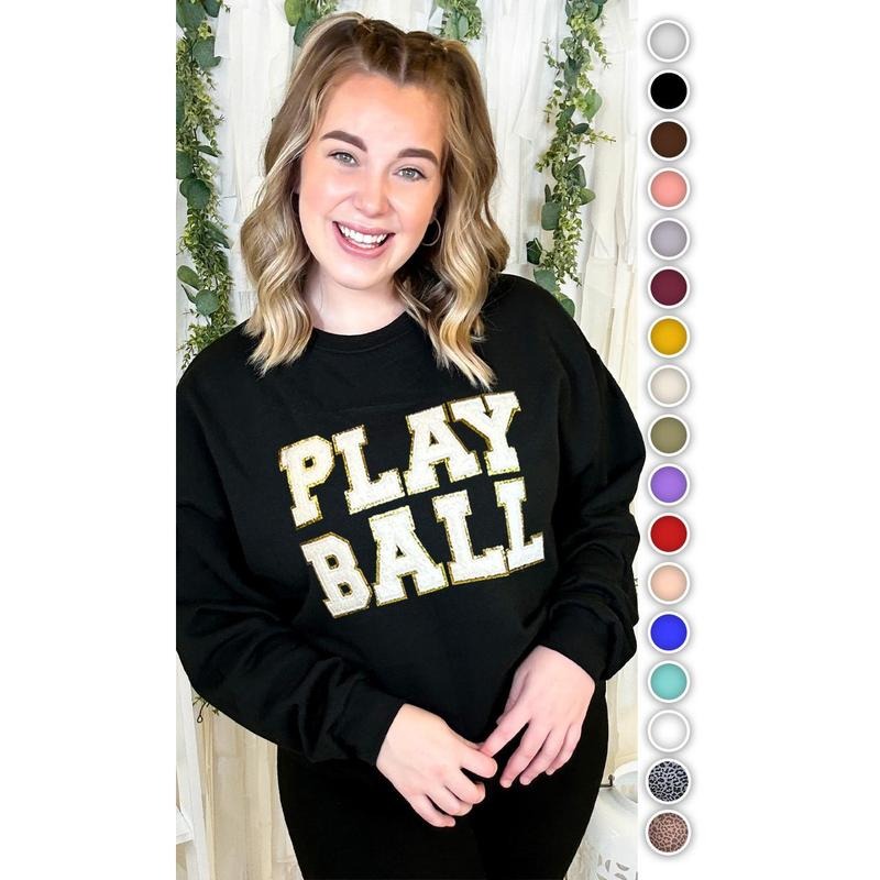 Play Ball Ideal Chenille Sweatshirt T-Shirts, Hoodie | DripVista.com