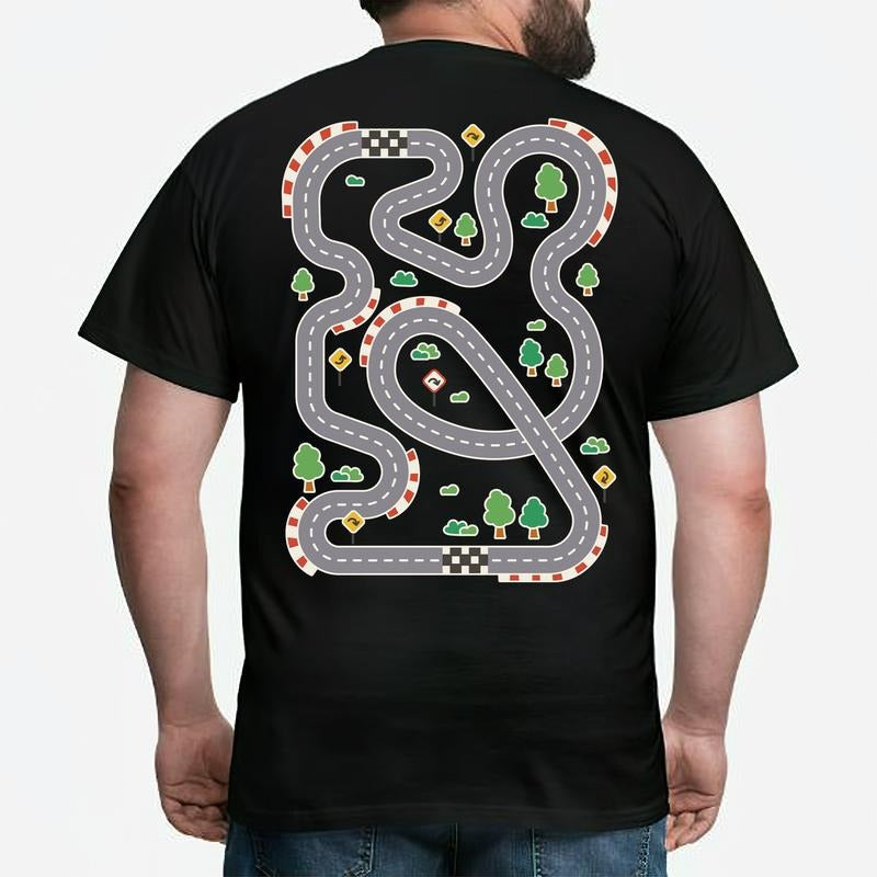 Play Car Race On Dad's Back, Mat Road Car Race Track T-Shirt, Dad Mom Father's Day Family Gift, Playmat TShirt, Daddy's...