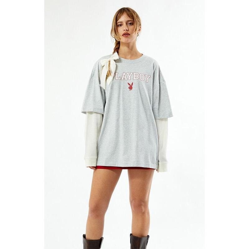 Playboy Women's By PacSun Double Layered T-Shirt Hoodie, Sweatshirt | DripVista.com