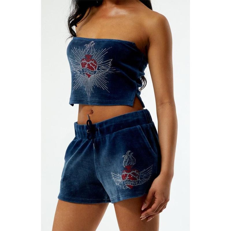 Playboy Women's By PacSun Velour Shorts T-Shirts, Hoodie, Sweatshirt | DripVista.com