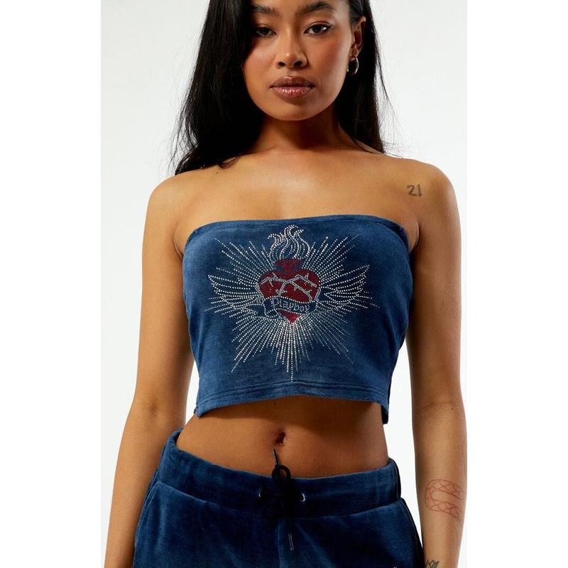 Playboy Women's By PacSun Velour Tube Top T-Shirts, Hoodie, Sweatshirt | DripVista.com