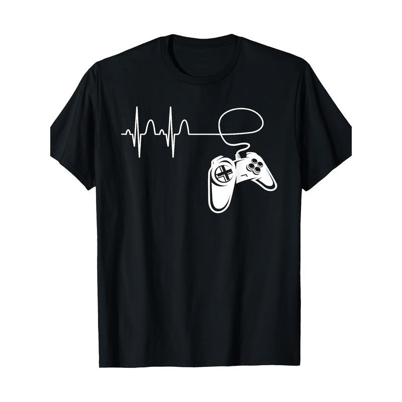 Player Heartbeat ECG - Game Controller Video game 100% cotton T-shirt Made in USA Hoodie, Sweatshirt | DripVista.com