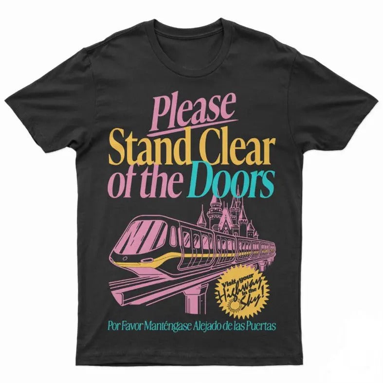 Please Stand Clear Tee - Black - Summer Variant, Theme Park Tshirt Hoodie, Sweatshirt | DripVista.com