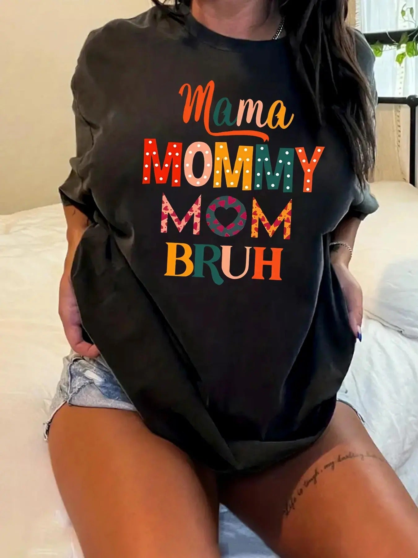 Plus Size Cartoon Letter Print Round Neck Tee, Casual Short Sleeve T-shirt, Women'WB shield Plus Size Summer Clothing for...