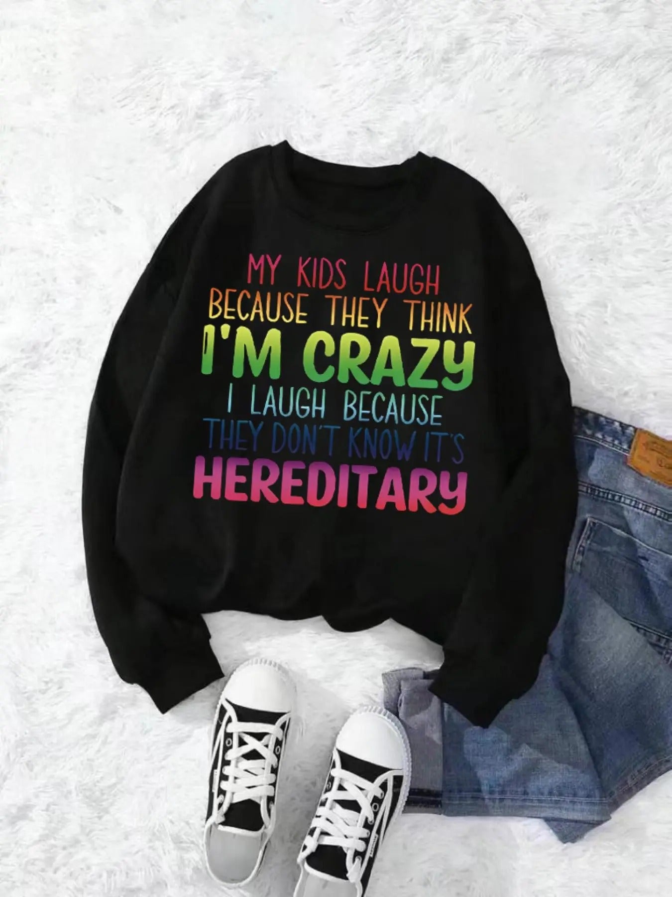 Plus Size Letter Print Drop Shoulder Sweatshirt, Casual Long Sleeve Round Neck Pullover for Women, Women'WB shield Plus...