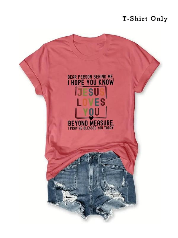 Plus Size Letter Print Round Neck Tee, Casual Short Sleeve Crew Neck T-Shirt for Summer, Women'WB shield Plus Clothing...