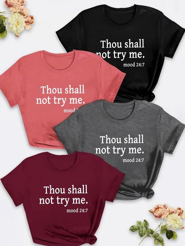 Plus Size Letter Print Round Neck Tee, Casual Short Sleeve Crew Neck T-Shirt for Summer, Women'WB shield Plus Clothing...