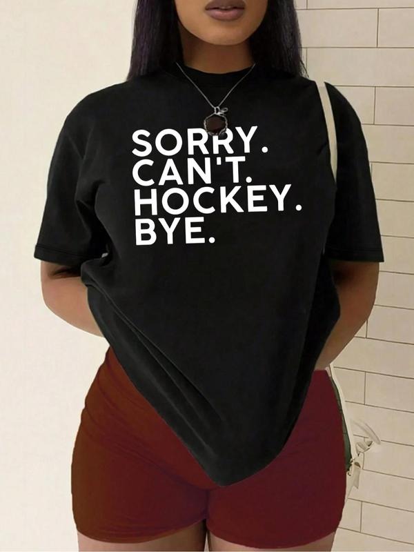 Plus Size Letter Print Round Neck Tee, Casual Short Sleeve T-shirt, Women'WB shield Plus Size Clothing for Summer Daily...