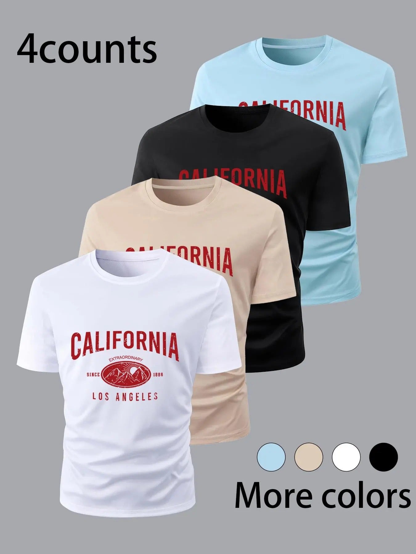 Plus Size Letter Print Round Neck Tee, Regular Fit Casual Short Sleeve Crew Neck T-shirt for Summer, Men'WB shield Plus...
