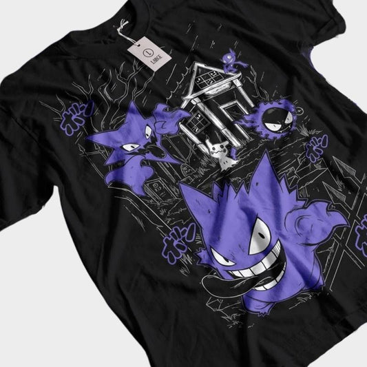 Pocket Monsters Anime T-shirt & Sweatshirt, Gengar Mimikyu Pikachu Pokemon Graphic Tee, Vintage Oversized Unisex Streetwear, Manga Gift For Men Women