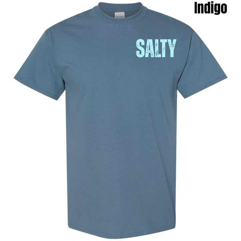 Pocket Size - Blue Salty Gildan Short Sleeve T-Shirt 'NLB' Hoodie, Sweatshirt | DripVista.com