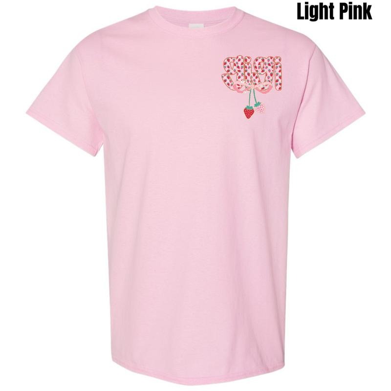 Pocket Size - Gigi Strawberry Coquette Gildan Short Sleeve T-Shirt 'NLB' Hoodie, Sweatshirt | DripVista.com