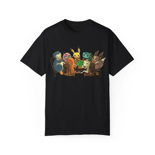Pokémon Poker T-Shirt, Pokémon Graphic T-Shirt, Fan Art Graphic Tee, Anime Merch