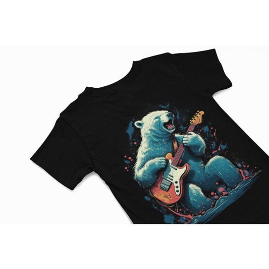 Polar Bear t shirt - Polar Bear playing the guitar T Shirts - Unisex animal Graphic Shirt - Bear lover Gift - Music Gift - Summer t shirt Made in USA
