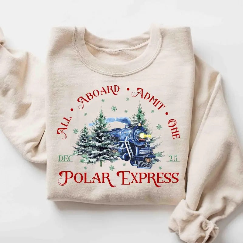 Polar Express Christmas Shirt, Polar Express Sweatshirt, Christmas Gift For Family, Merry Christmas Hoodie, Christmas...