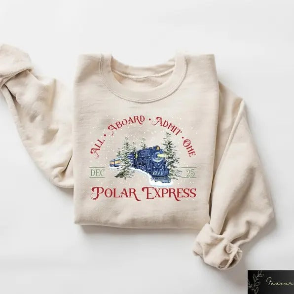 Polar Express Shirt, Christmas Gift For Family, Xmas Crewneck Sweater, Merry Christmas Hoodie, Christmas Gift Ideas ...