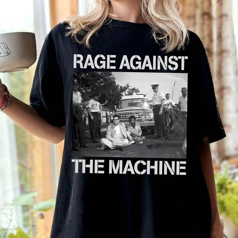 Political Activism T-Shirt,1963 Arrest Photo,Rage Against The Machine, Resistance Tee,Anti Trump, Bernie Sanders,Fight Oligarchy Tour Shirt