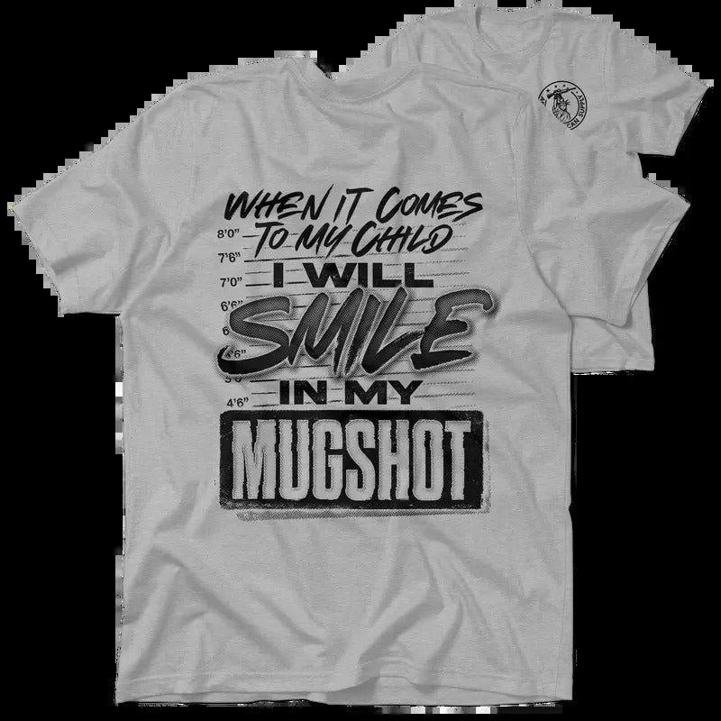 Mugshot Heather Gray T-Shirt Jersey Men's 30-Day Guarantee Quality Cotton/Poly Blend with Blue Collar