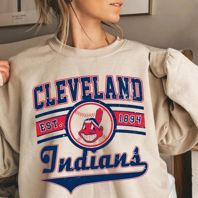 Cleveland Baseball Crewneck Sweatshirt EST 1984 - Unisex Fit, 50/50 Cotton/Polyester Blend - Pullover