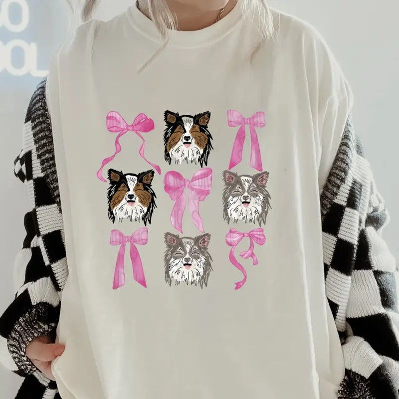 Pomeranian Bow  Shirt~ Unisex Apparel Relaxed Fit Printed In The USA Clothing Womenswear Casual Comfort Cotton Top Athletic Boho Chic