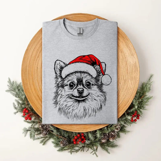 Pomeranian, Santa, Dog, Christmas, Dog Lover, Pet T-Shirt, Soft Style Tee, Women's Graphic Tshirt