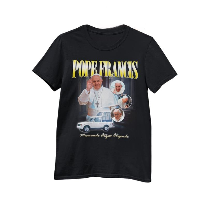 Pope Francis, Vicar of ChristT-Shirt Casual Style Crew Neck Short Sleeve T-Shirt Tops Trendy for Unisex