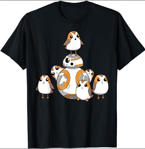 Porgs Having Fun With BB-8 Portrait T-Shirt Menswear Top Hoodie, Sweatshirt | DripVista.com